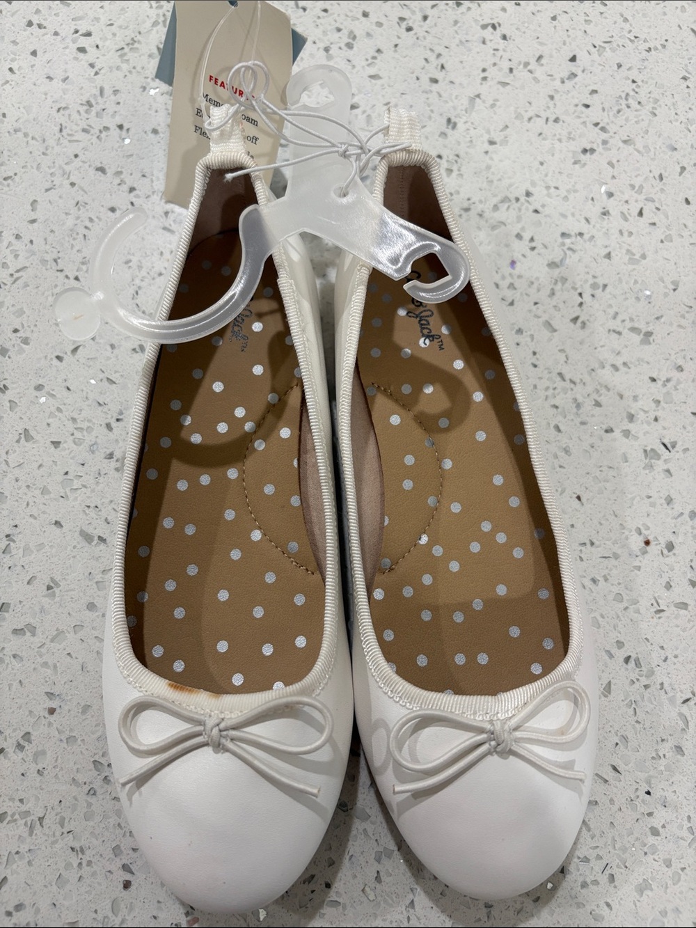 Cat & Jack Bow Ballet Flats bundle - Black and White size 13/1 - Picture 7 of 13